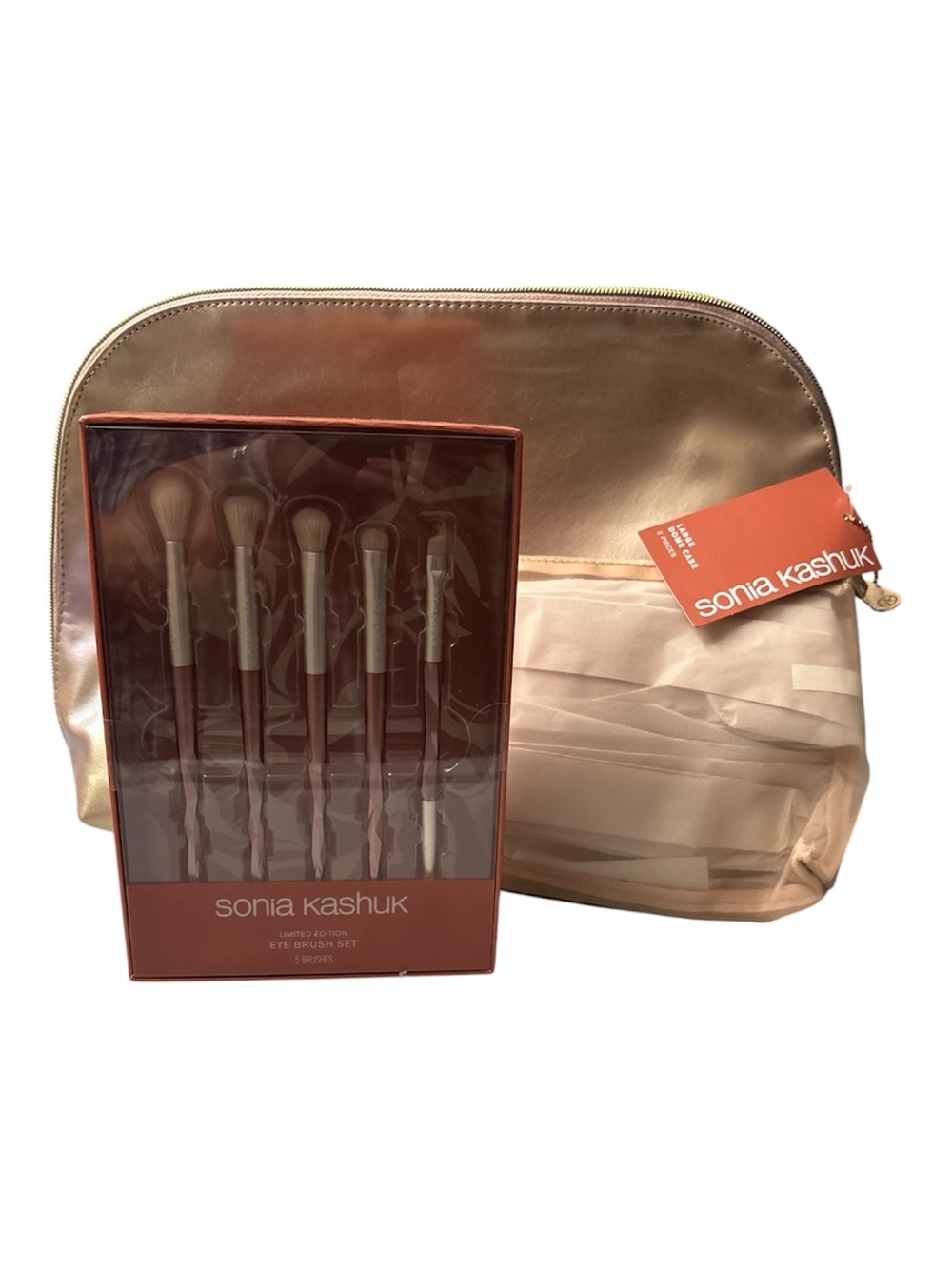 Sonia Kashuk Eye Brush Set with Matching 2 pc Cosmetic Pouch NWT